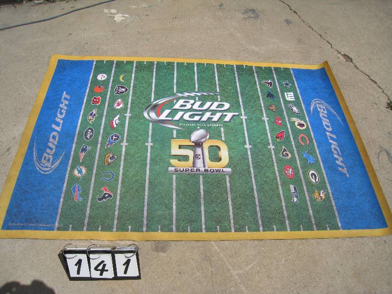lot 141 image: Budweiser Superbowl L 50 mat  rug