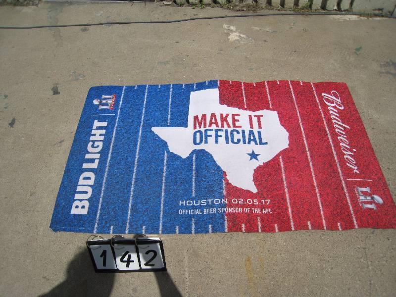lot 142 image: Budweiser Superbowl LI 51 mat  rug