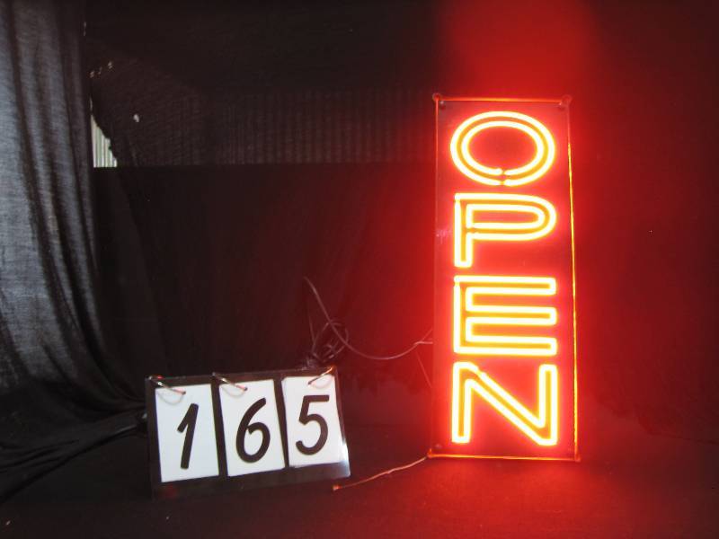 lot 165 image: Plate glass neon Open sign