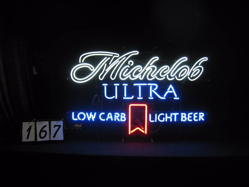 lot 167 image: Michelob Ultra Low Carb Light Beer neon