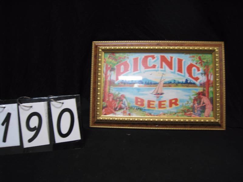 lot 190 image: Picnic Beer professionally framed advertisement