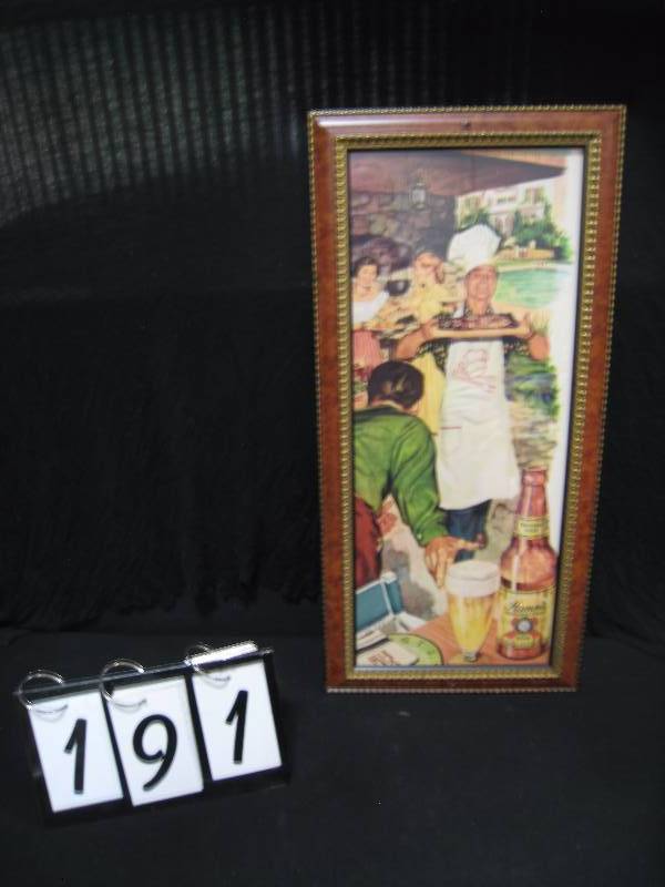 lot 191 image: Hamms Preferred Stock Beer, professionally framed