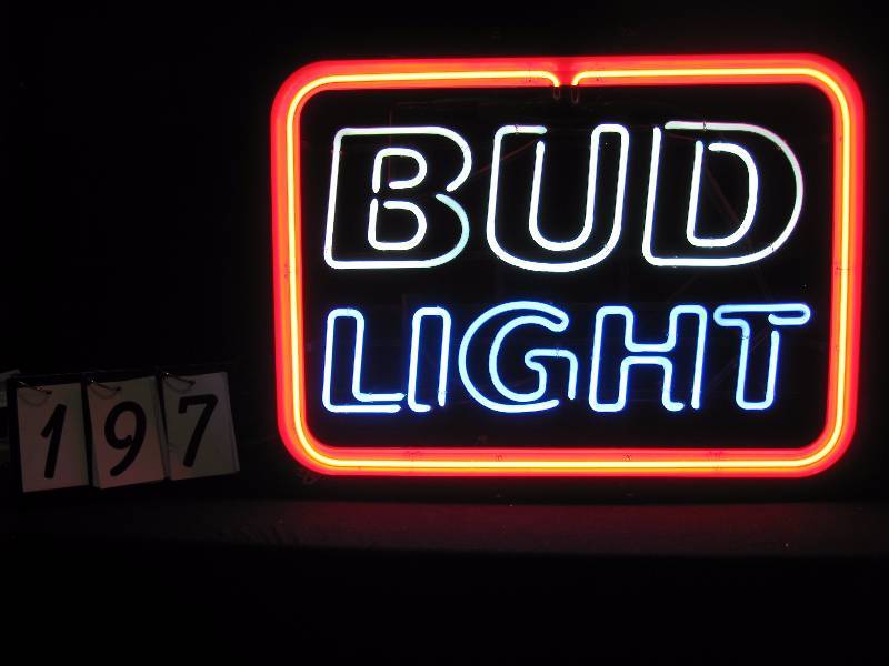 lot 197 image: Bud Light beer neon