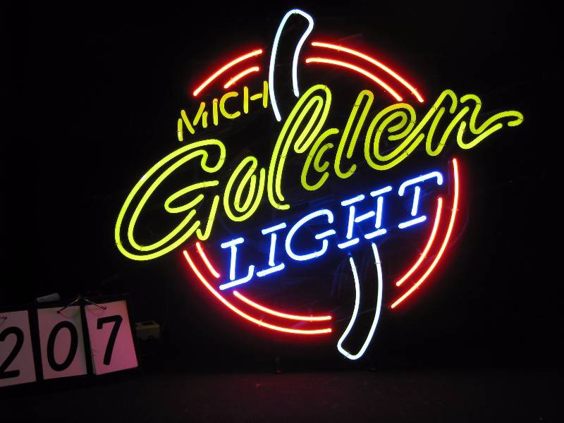 lot 207 image: Mich Golden Light neon