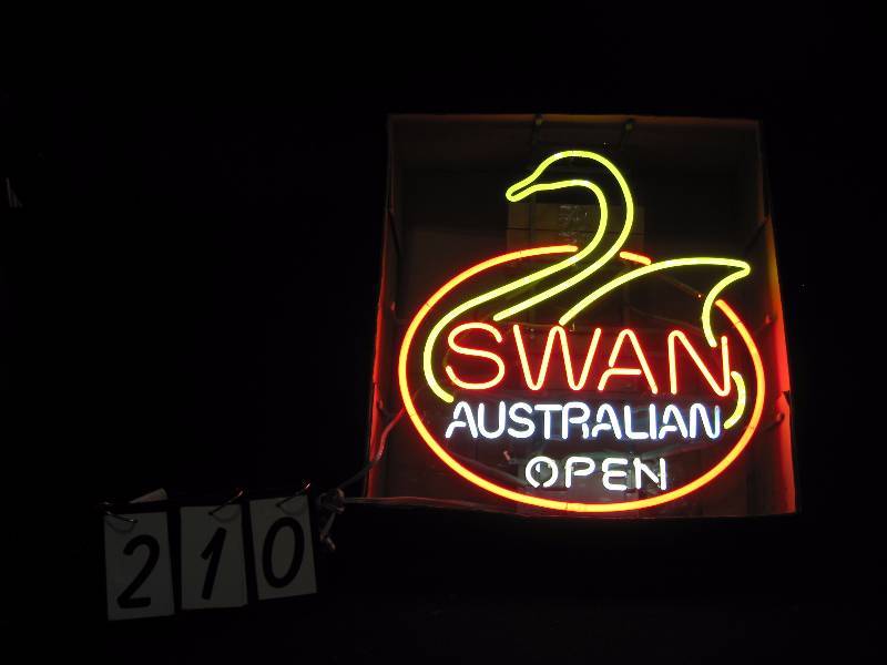 lot 210 image: Swan Australian Open neon, never displayed, still in original box