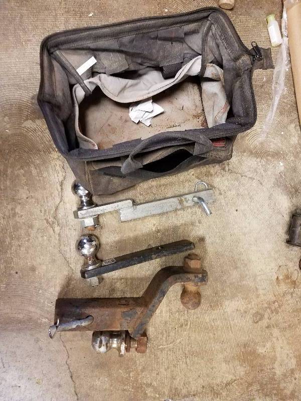 lot 54 image: Bag filled with several Tow Hitchs