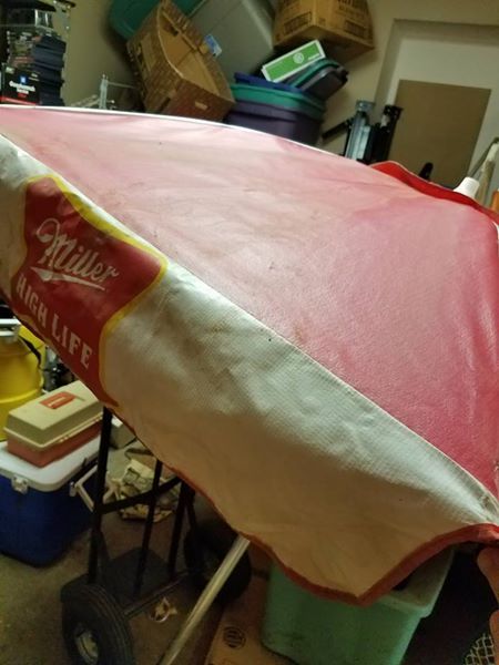 lot 3 image: Miller High Life Table Umbrella