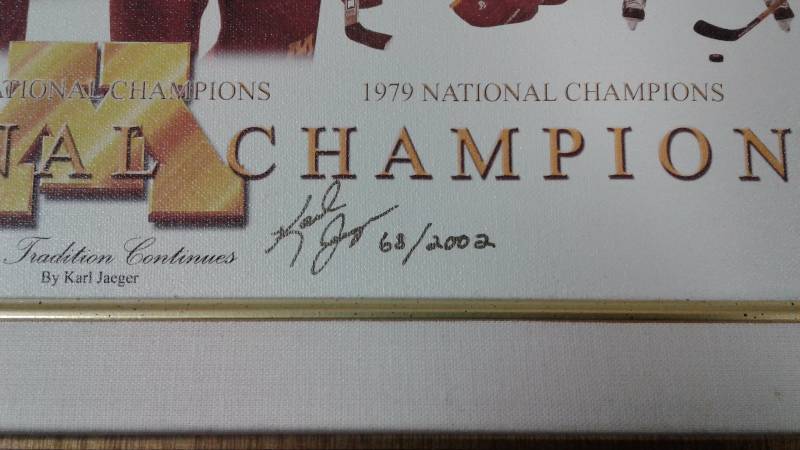 lot 23 image: U of M Hockey 2002 National Champs by Karl Jaeger Canvas Print