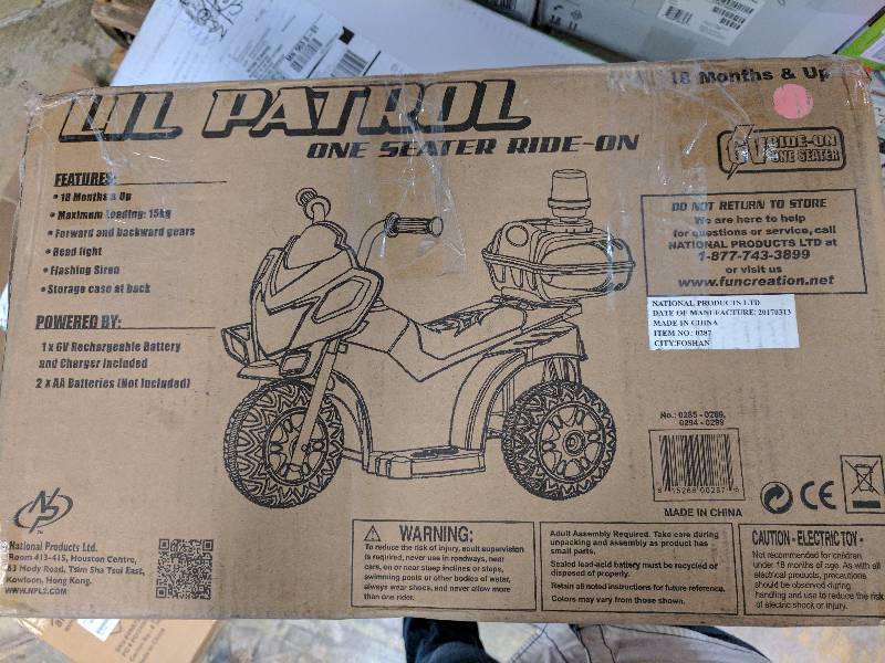 lot 273 image: Kid Motorz Lil Patrol Pink 6V Motorcycle Ride-On