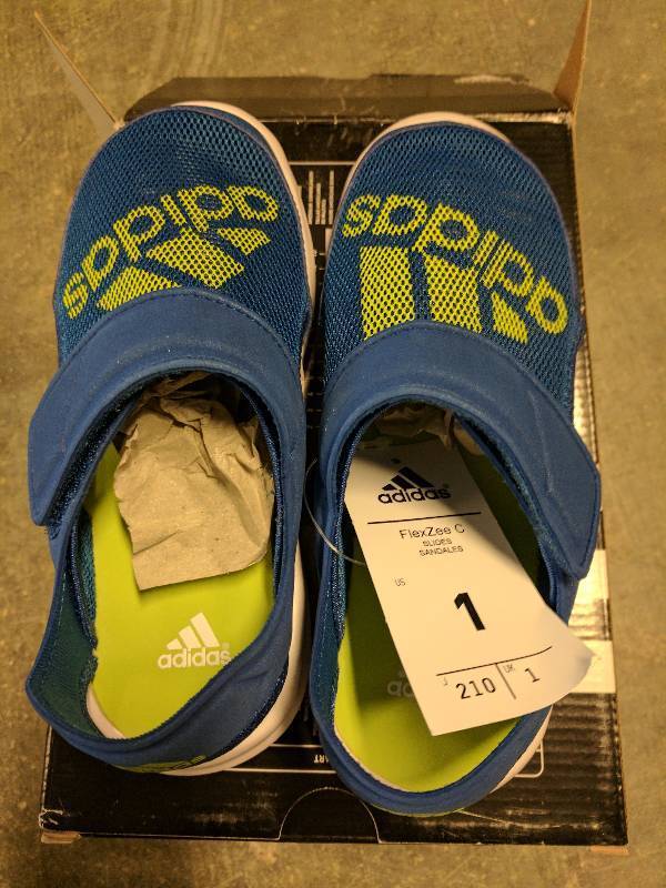 lot 102 image: adidas Kids Flexzee Sandals Blue - 1