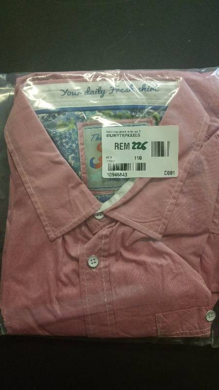 lot 226 image: Fresh Brand Mens Solid Long-Sleeved Shirt Pink - X Large