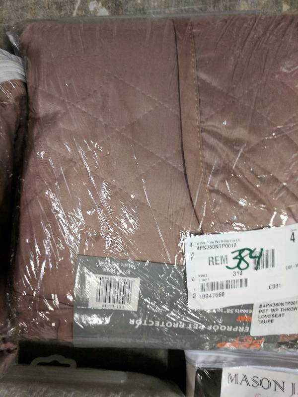 lot 384 image: Madison Waterproof Pet Protection Loveseat Cover Taupe