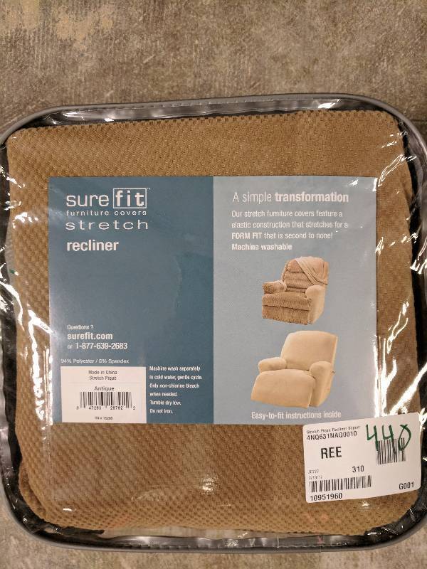 lot 440 image: Sure Fit Stretch Pique Recliner Slipcover Antique