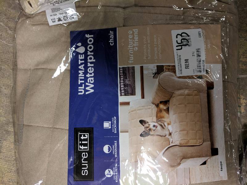 lot 453 image: Sure Fit Ultimate Waterproof Suede Chair Cover Taupe