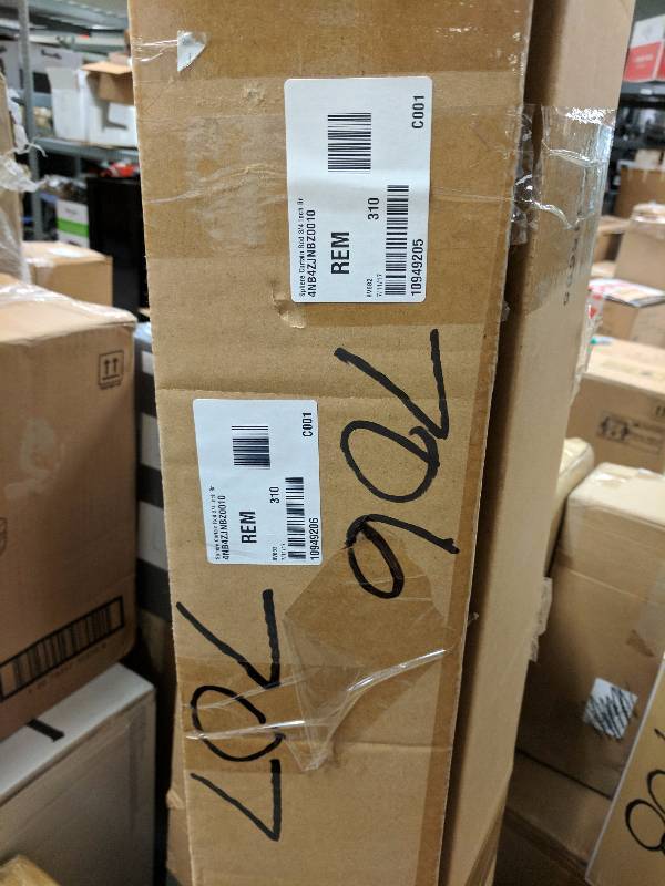 lot 706 image: Portsmouth Home Twisted Sphere Telescoping 48 to 86 Curtain Rod Rubbed Bronze