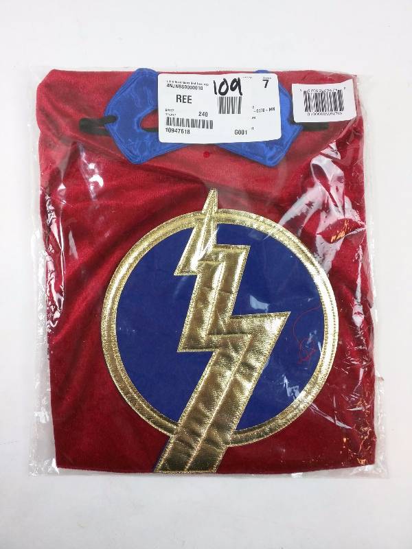 lot 109 image: Little Adventures Red Hero Cape with Reversible RedBlue Power Mask