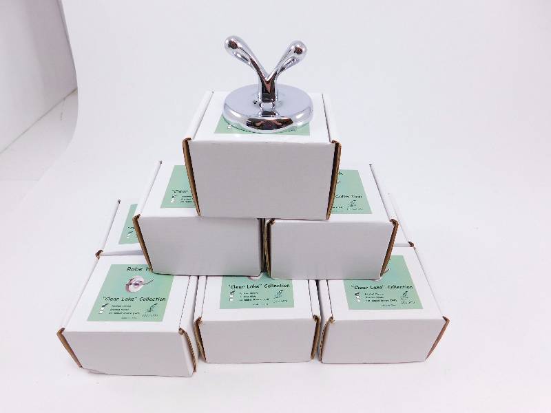 (9) Polished Chrome Double Robe Hooks