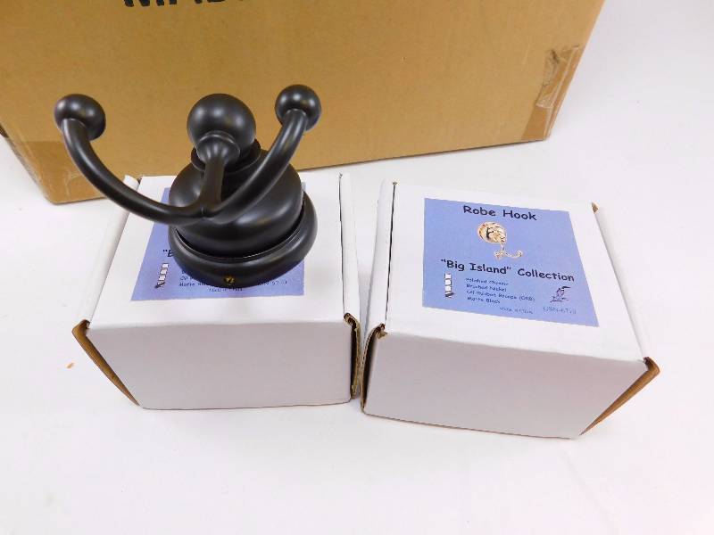 (18) Matte Black Double Robe Hooks