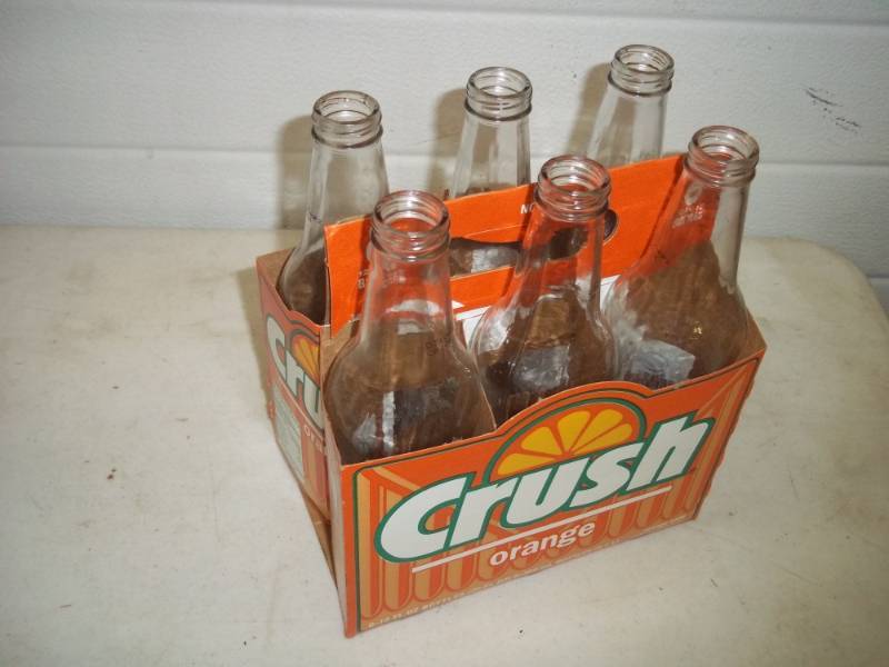 6 Pack Glass Bottles Crush with Cardboard