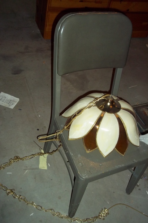 Chair with hanging Lamp