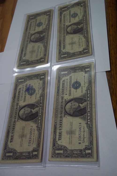 4 One Dollar Silver Certificates