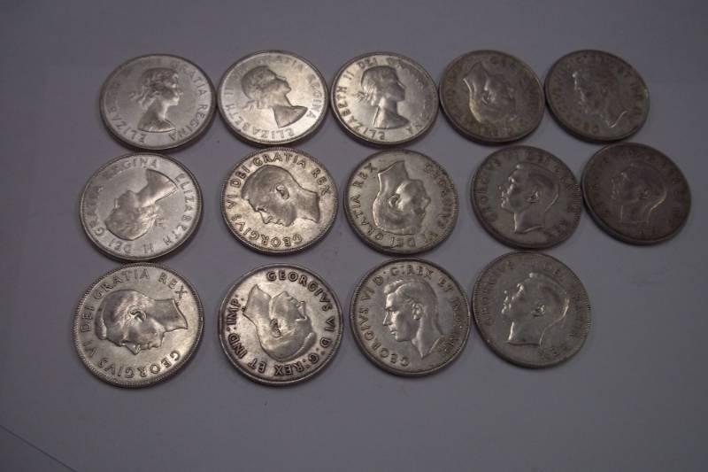 14 Canadian Half Dollars