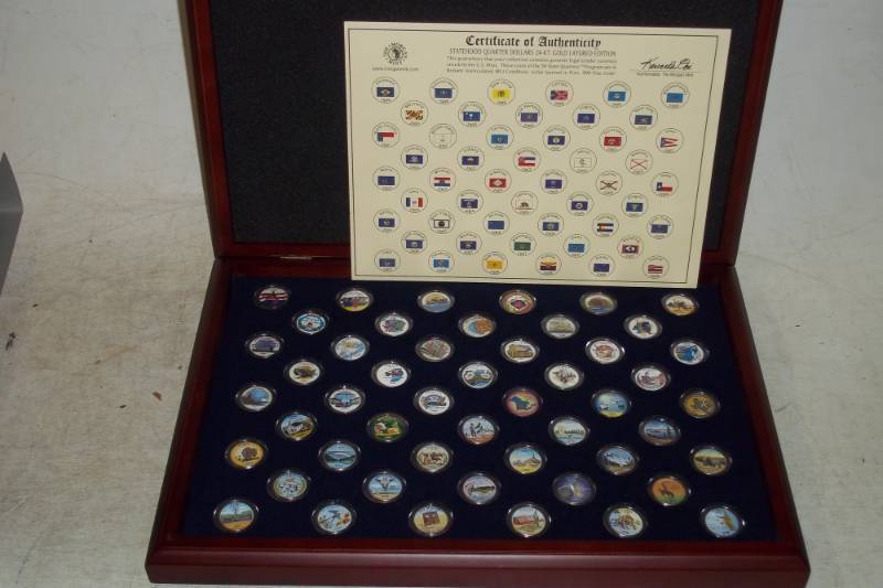 Collorized State Quarter Set in case