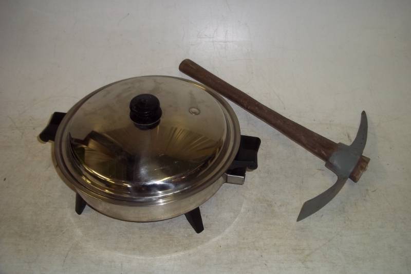 Fry pan and small Pick axe