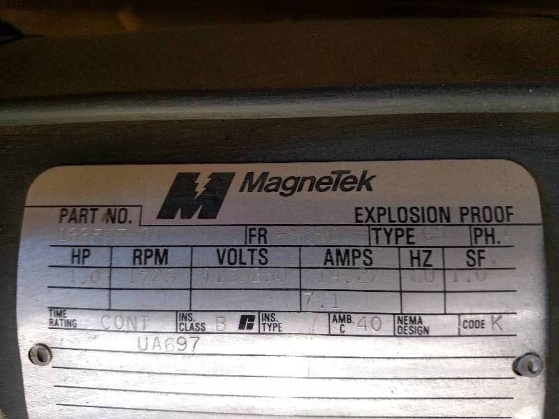 lot 125 image: Magnetek 1 hp. Electric Motor, 115...