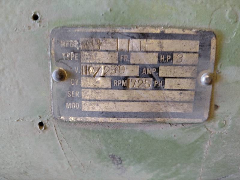 lot 128 image: B-Line 3 hp. 110220v, 1 phase...