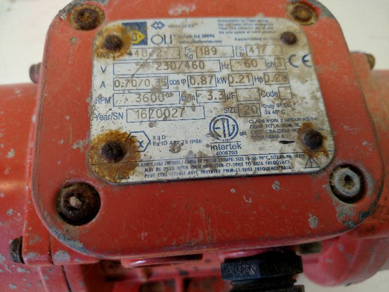 lot 138 image: OLI Vibrator, 230460v, 3 Phase, Wo...