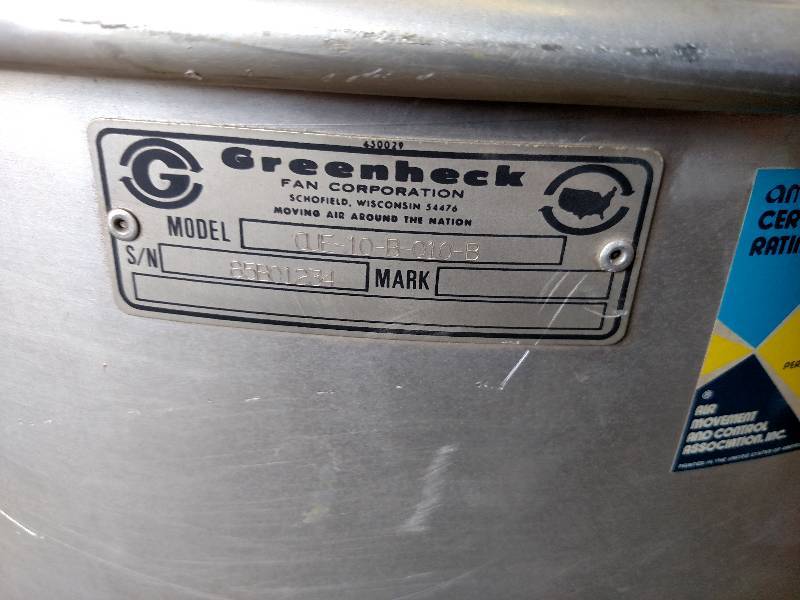 lot 140 image: Greenheck CUE-10-B-010-B Upblast Ex...