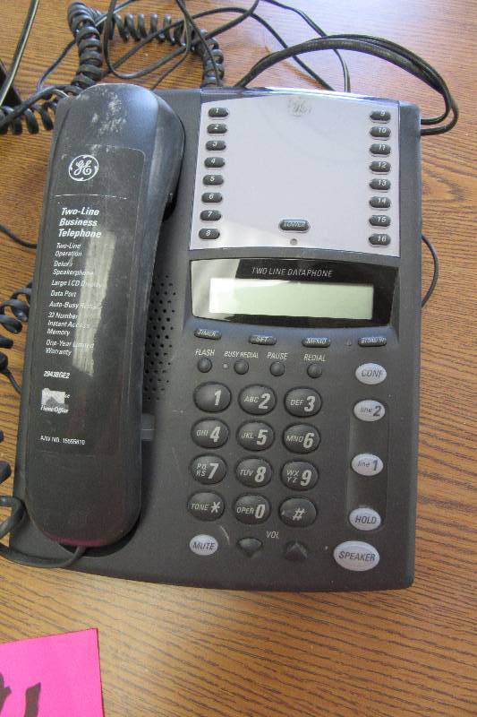 2, 2 line phones. 1, GE  1, At and T