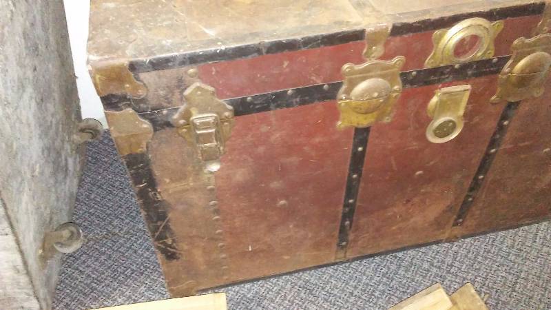 Vintage Metal Steamer Trunk