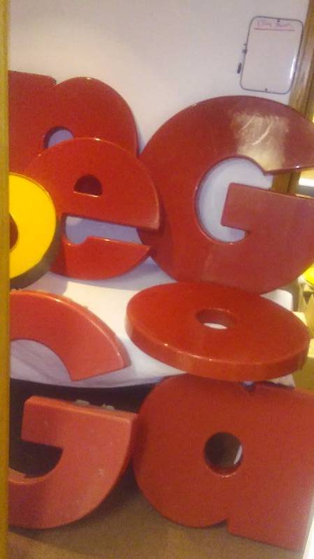 Large Plastic Commercial Sign Letters (7), 33 in. approx,  Great for Upscale p,G,G,o,a,e, o