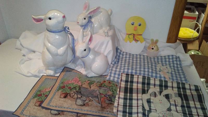 Easter Collection - 3 LARGE Ceramic Bunnies