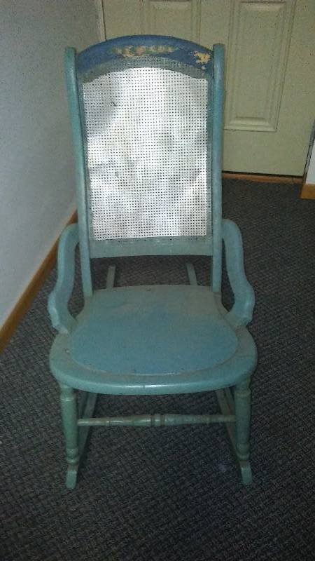 Vintage Rocker and Oak Chair