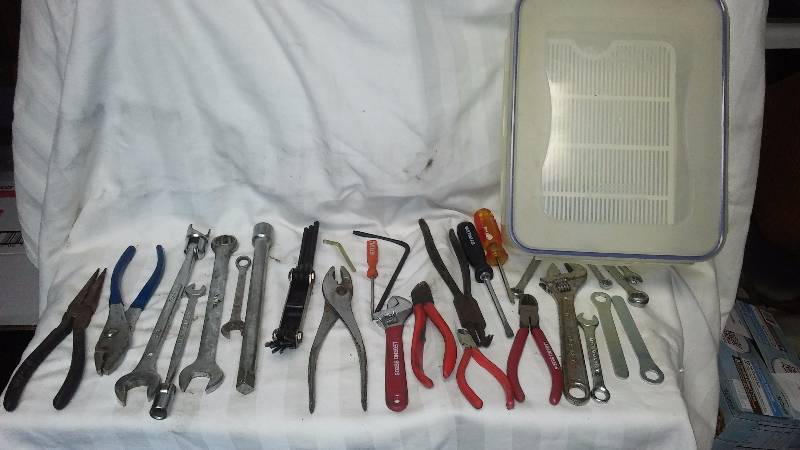 Tool Variety, cutters, wrenches, box and more