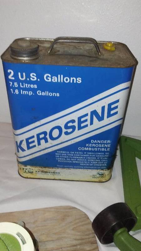 Vintage Kerosene Can, yard chain ( plastic) and sprinklers (4)