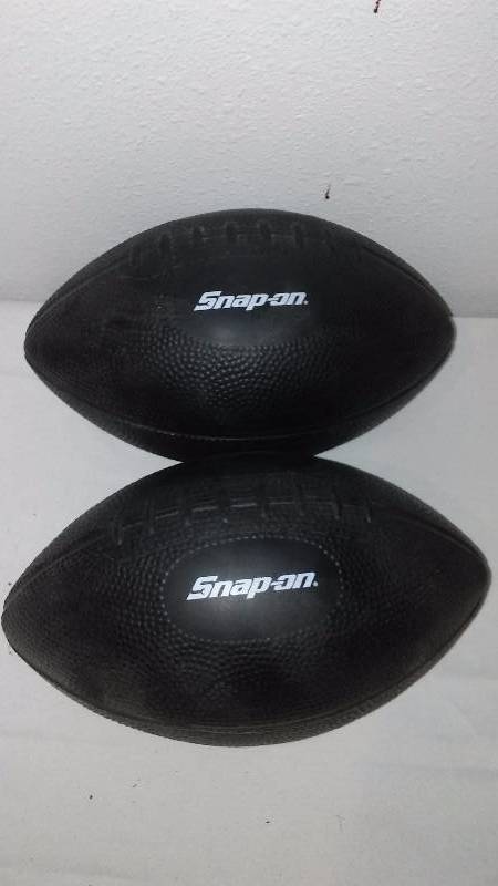 Snap-on Footballs (2) Junior size, 8 inch x 5 inch, Soft spongefoam interior