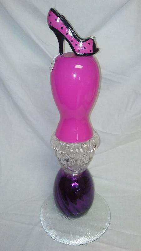 Glass Garden Art Indoor Outdoor Hot Pink High Heel Shoe