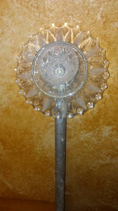 Glass Garden Art Indoor Outdoor 4 foot flower stake