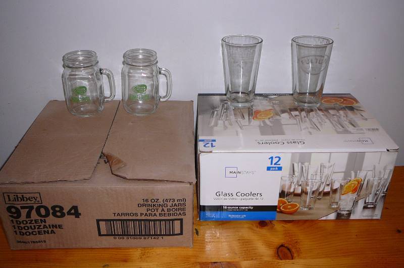lot 92 image: Libby Jars with handle and Dinking Glasses