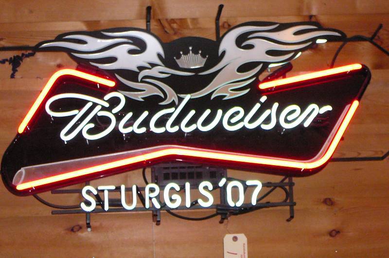 Budweiser Sturgis Neon sign Works Muddy Boot Overstock Reduction 492