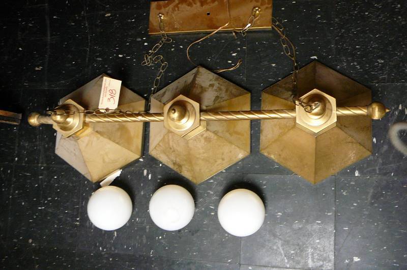 lot 318 image: Pool table light metal
