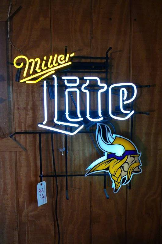 lot 203 image: Neon Miller Lite Viking Sign Works