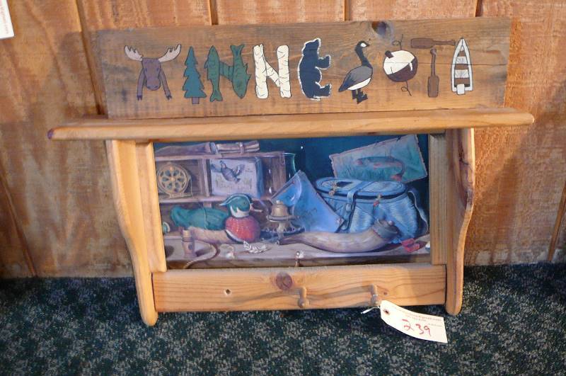 lot 239 image: Wooden Shelf & Sign