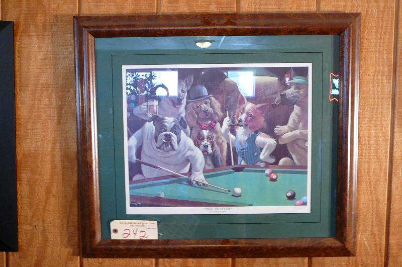 lot 242 image: The Hustler Dogs playing pool