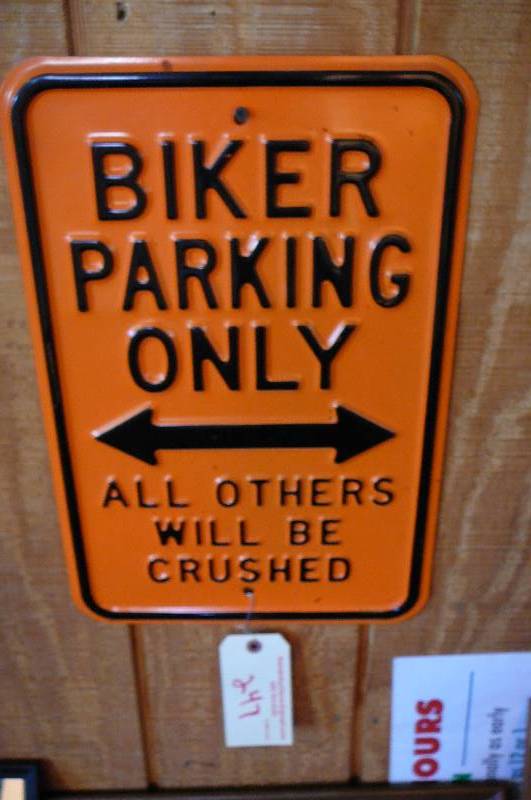lot 247 image: Bike Parking Tin Sign