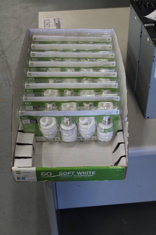 lot 61 image: 60W Soft White Coil Flourescent Light Bulbs